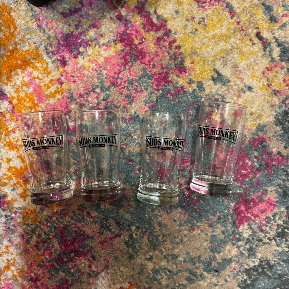 Clear Glass Set suds monkey brewery